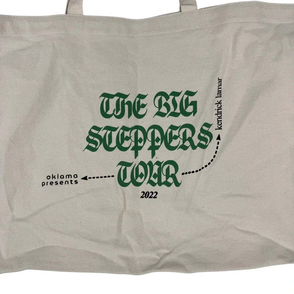 Kendrick‎ Lamar The Big Steppers Tour 2022 Tote Bag Beige Rich Spirit Merch NEW